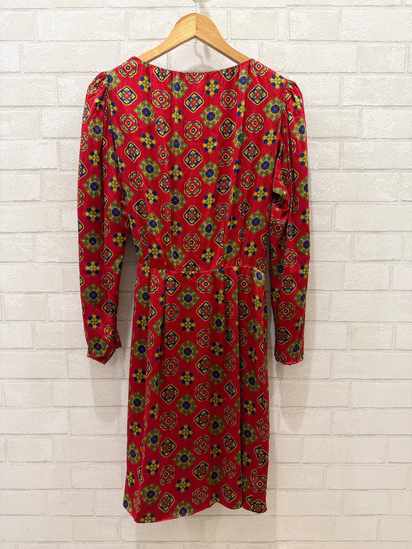 SAINT LAURENT Vintage Silk LS Wrap Mini Dress/S-EU38