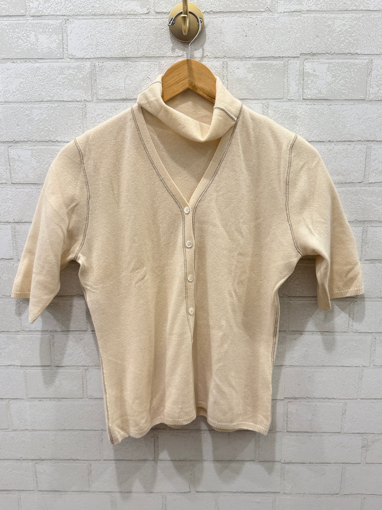 BRUNELLO CUCINELLI Cashmere SET SS Turtleneck Top+ SS Cardigan/M-EU38