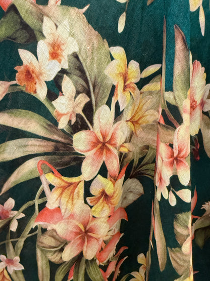 ZIMMERMANN Linen Maxi Floral Skirt/XS-EU36