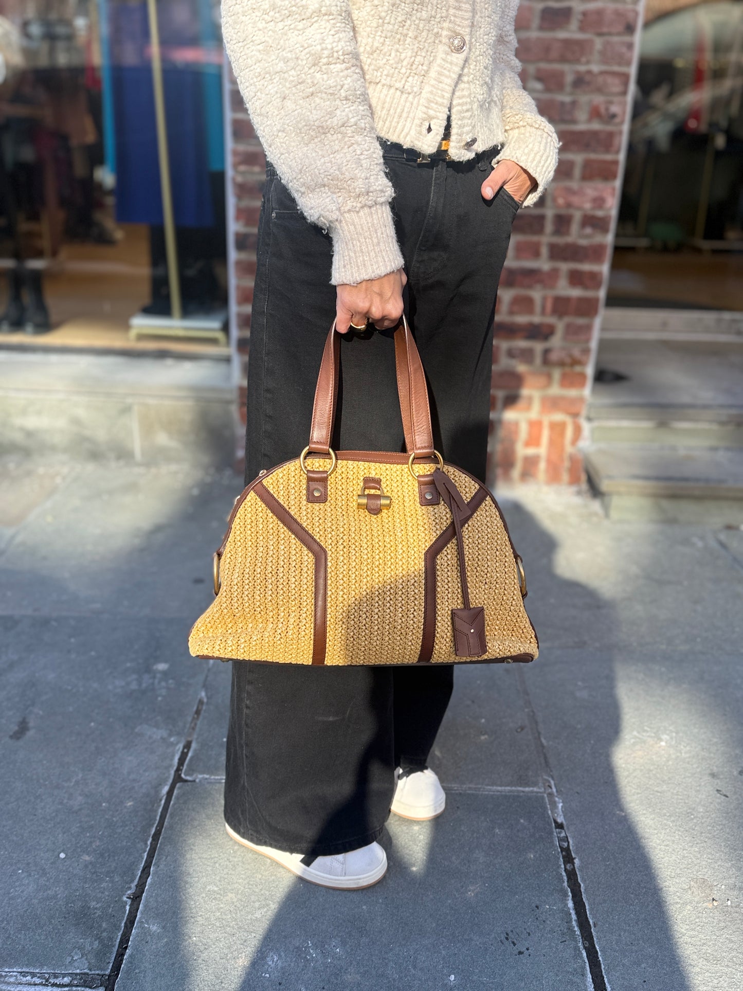 SAINT LAURENT NWT Straw Muse Bag