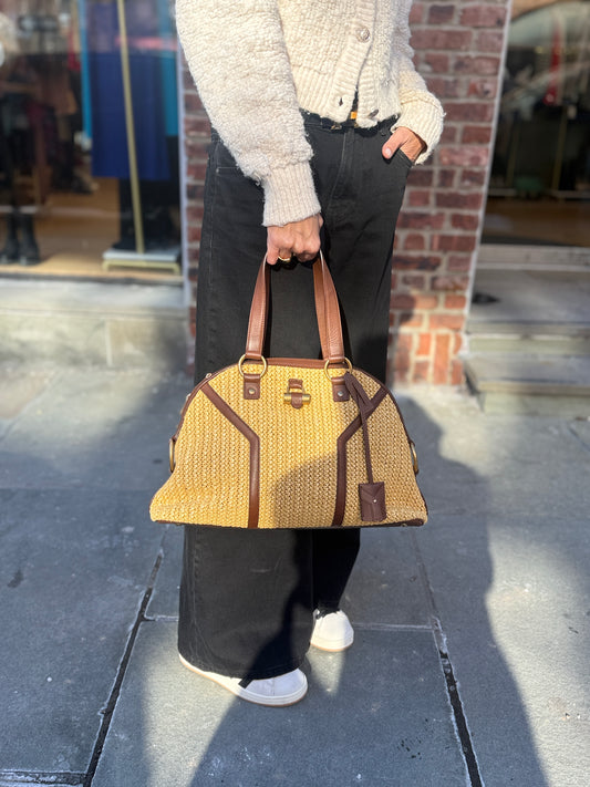 SAINT LAURENT NWT Straw Muse Bag
