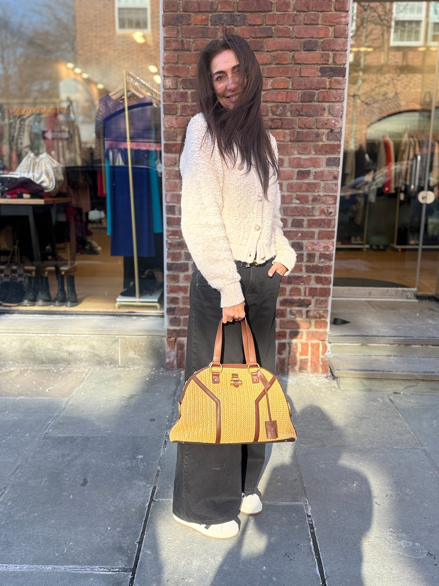 SAINT LAURENT NWT Straw Muse Bag