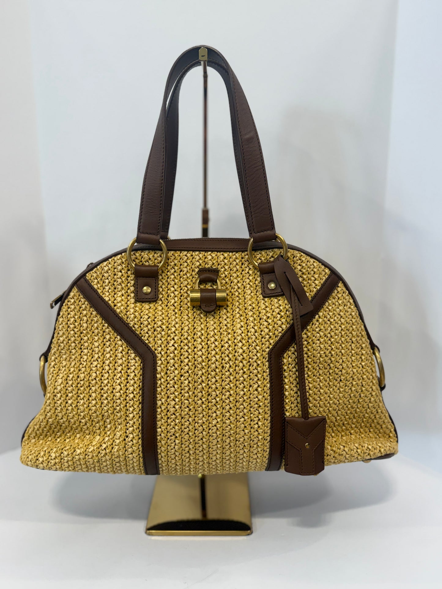 SAINT LAURENT NWT Straw Muse Bag