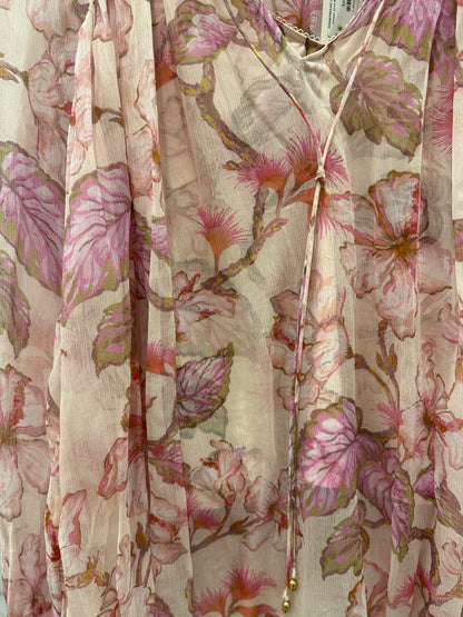 ZIMMERMANN Crépon LS Ruffle Collar Flower print  Blouse & Tank top/S