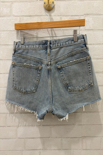 AGOLDE HIgh Rise Ripped Denim Short/ S- US26