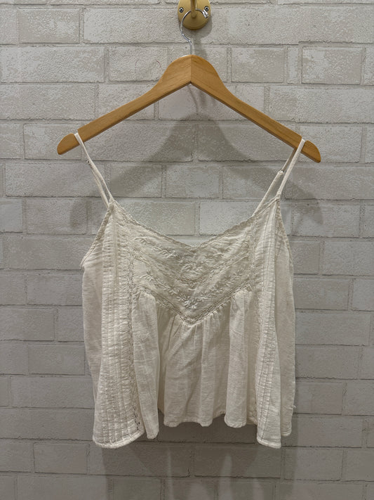 ZARA Cotton Embroided Sleeveless Cropped Top/S