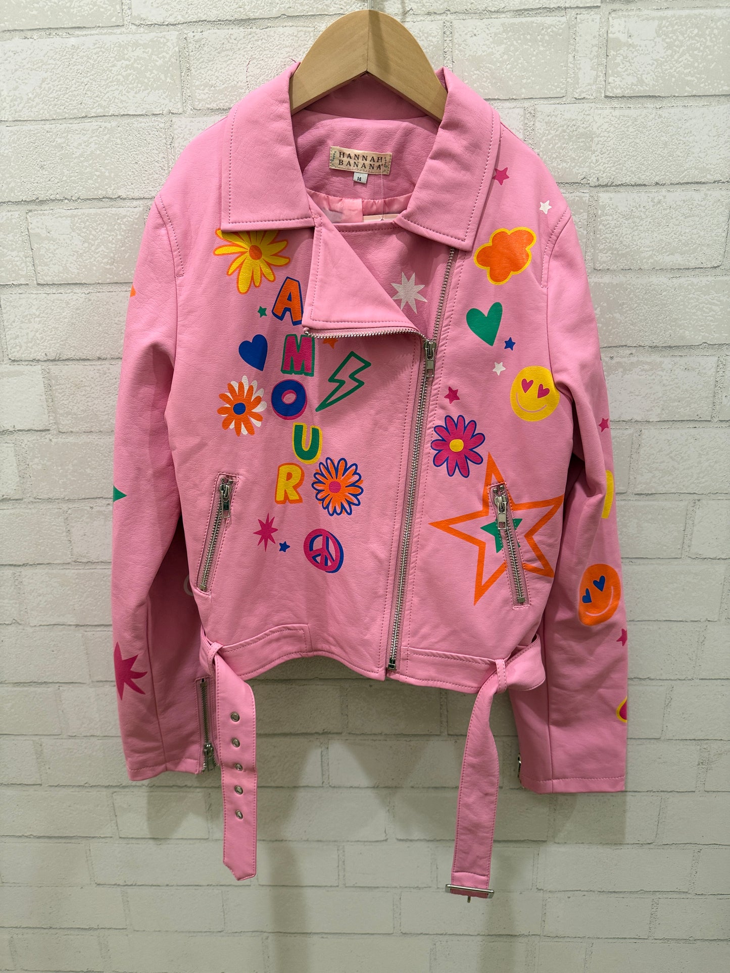 HANNA BANANA Girls Faux Leather Perfecto/14Y