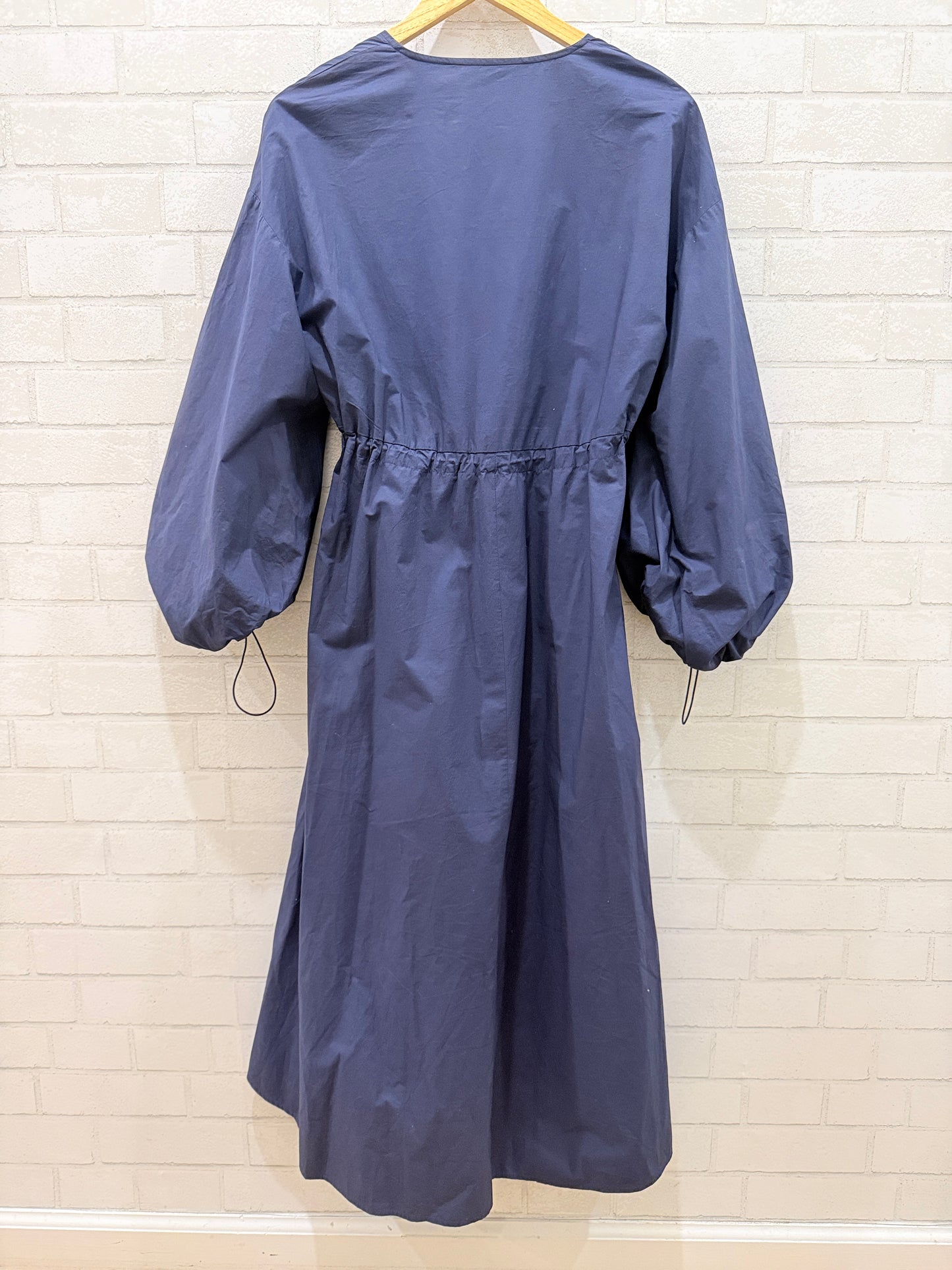 ZARA Cotton LS VNeck  Smock Maxi Dress/S