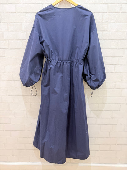 ZARA Cotton LS VNeck  Smock Maxi Dress/S