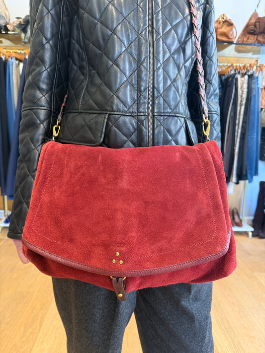 JEROME DREYFUSS Suede Andy Shoulder Bag