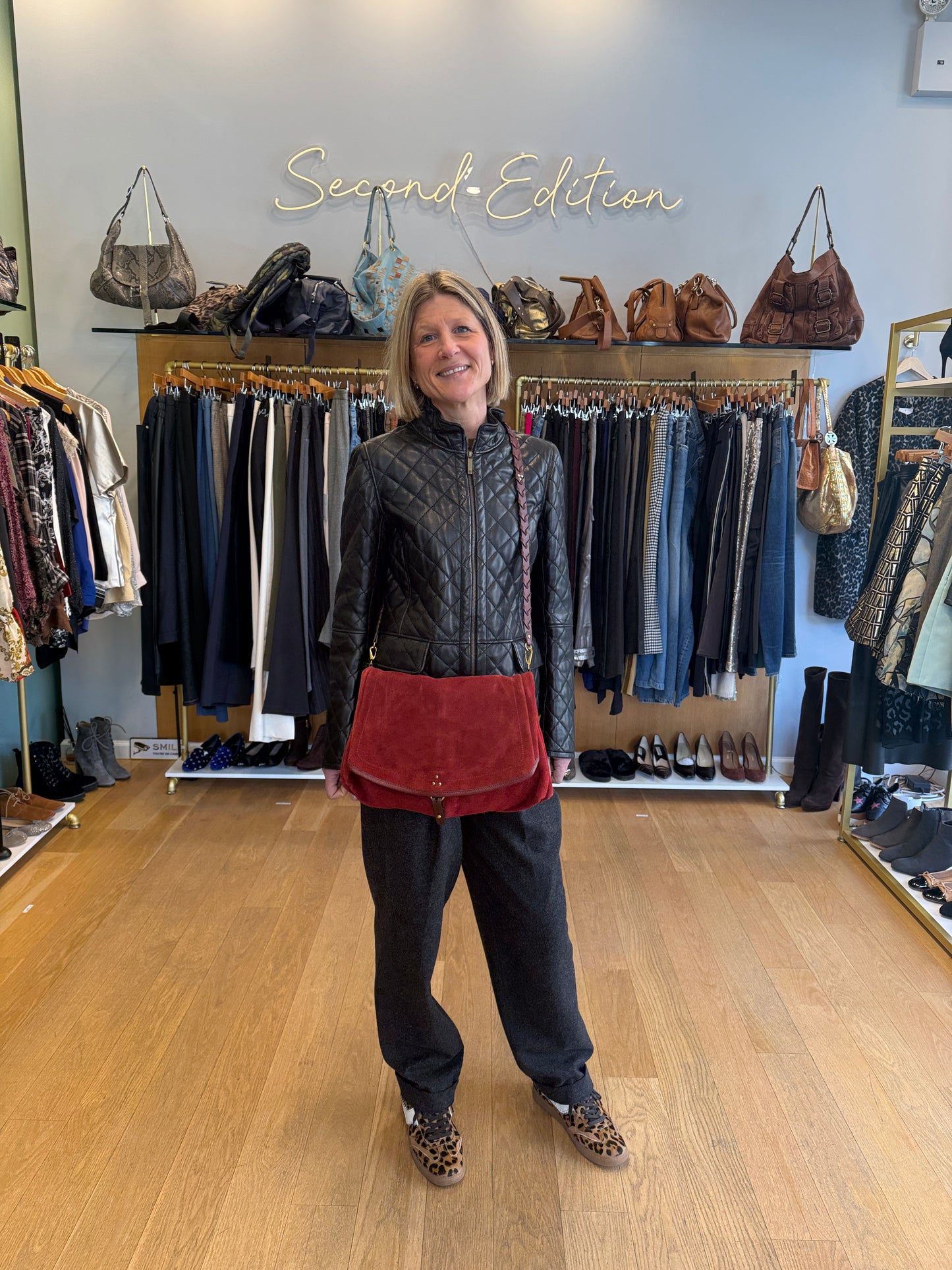 JEROME DREYFUSS Suede Andy Shoulder Bag