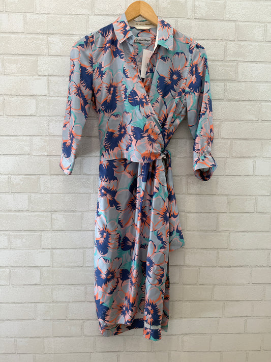 LE SARTE PETTEGOLE Silk Belted Flower Print Mini Dress / S-IT40