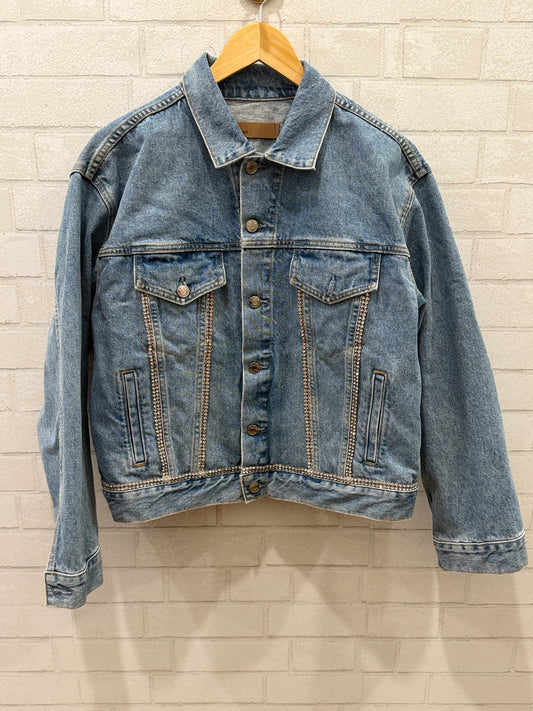 GRLFRND Kim  Rhinestone Embellished Denim Jacket/M