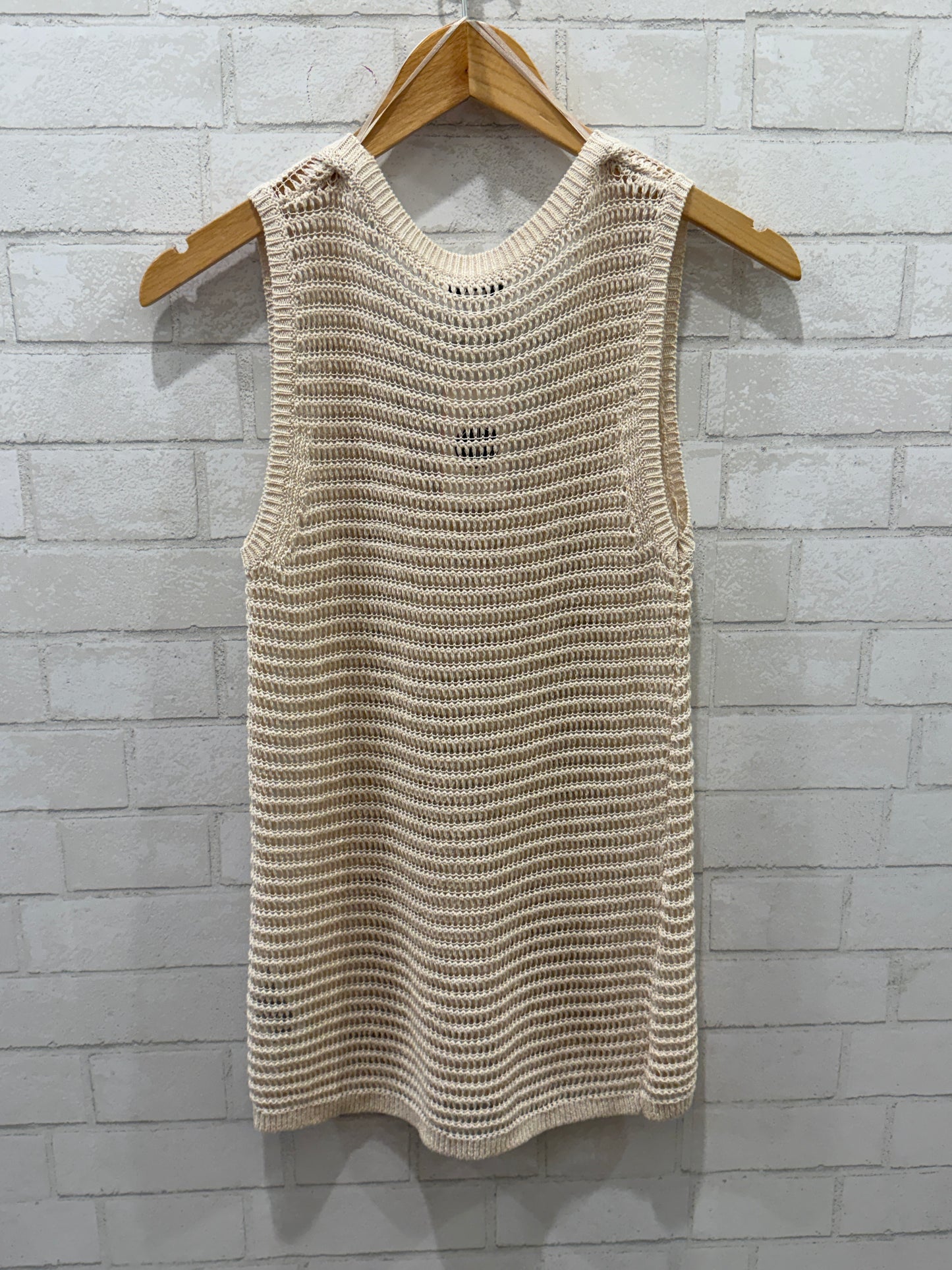 REISS Linen Knitted Sleeveless Top/S