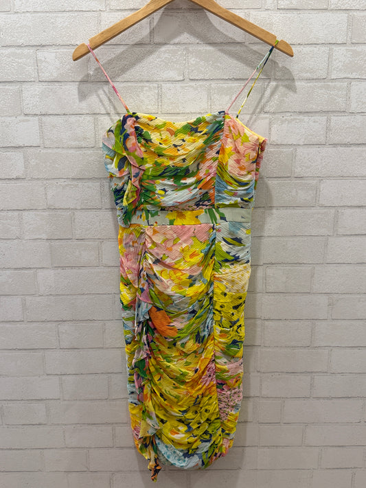 MOSCHINO Floral Print Silk Blend Dress / S-IT40
