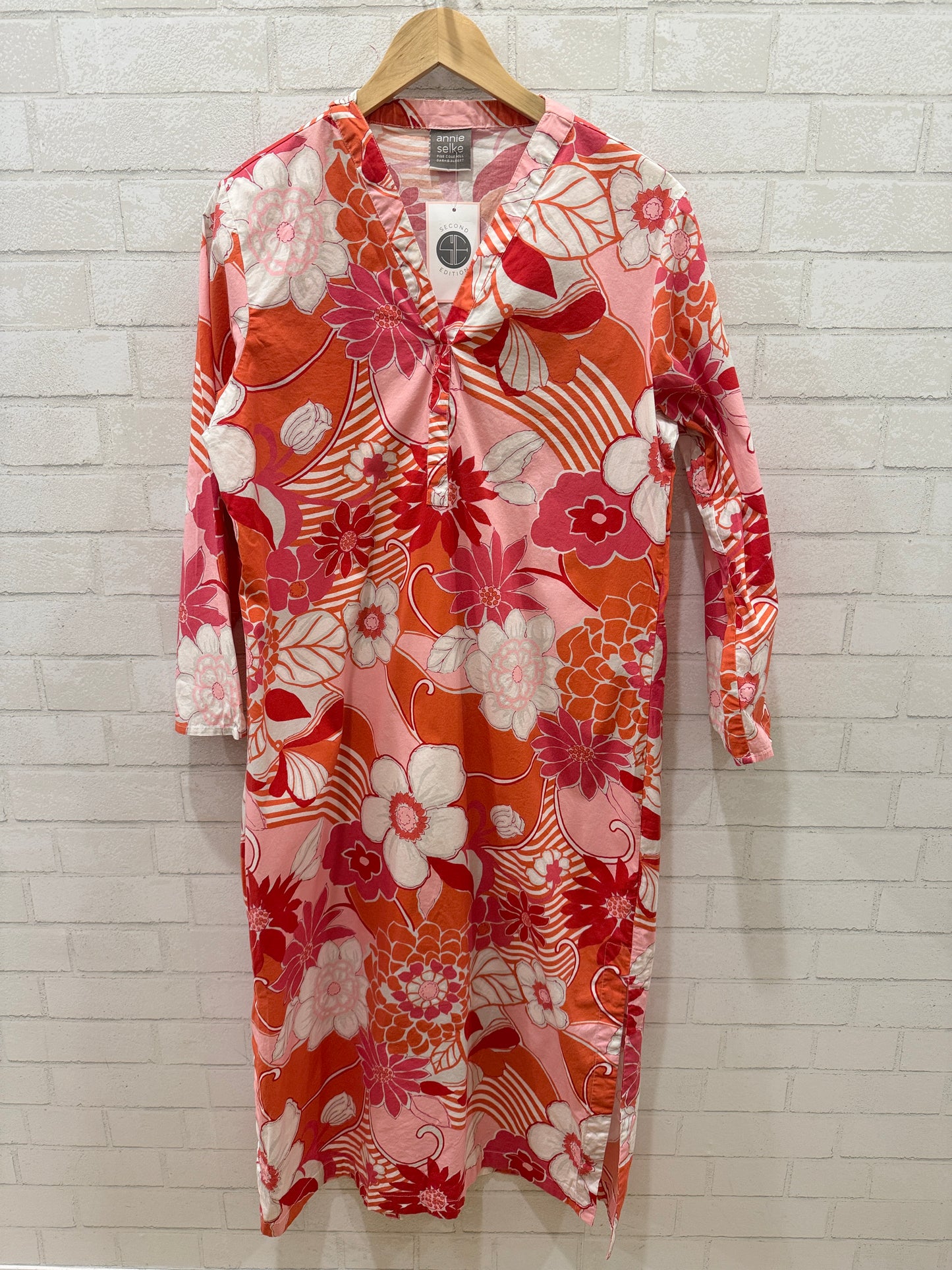 ANNIE SELKE Cotton LS Floral Cover Up/M-EU38