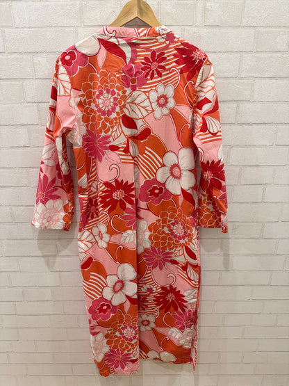 ANNIE SELKE Cotton LS Floral Cover Up/M-EU38