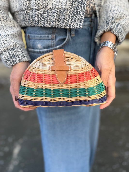 J.CREW NWT Rattan Clutch