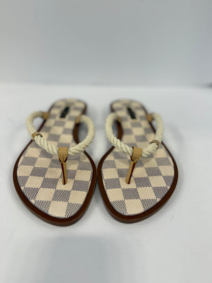 LOUIS VUITTON  Leather Croisette Flat Thong/US8.5-EU39