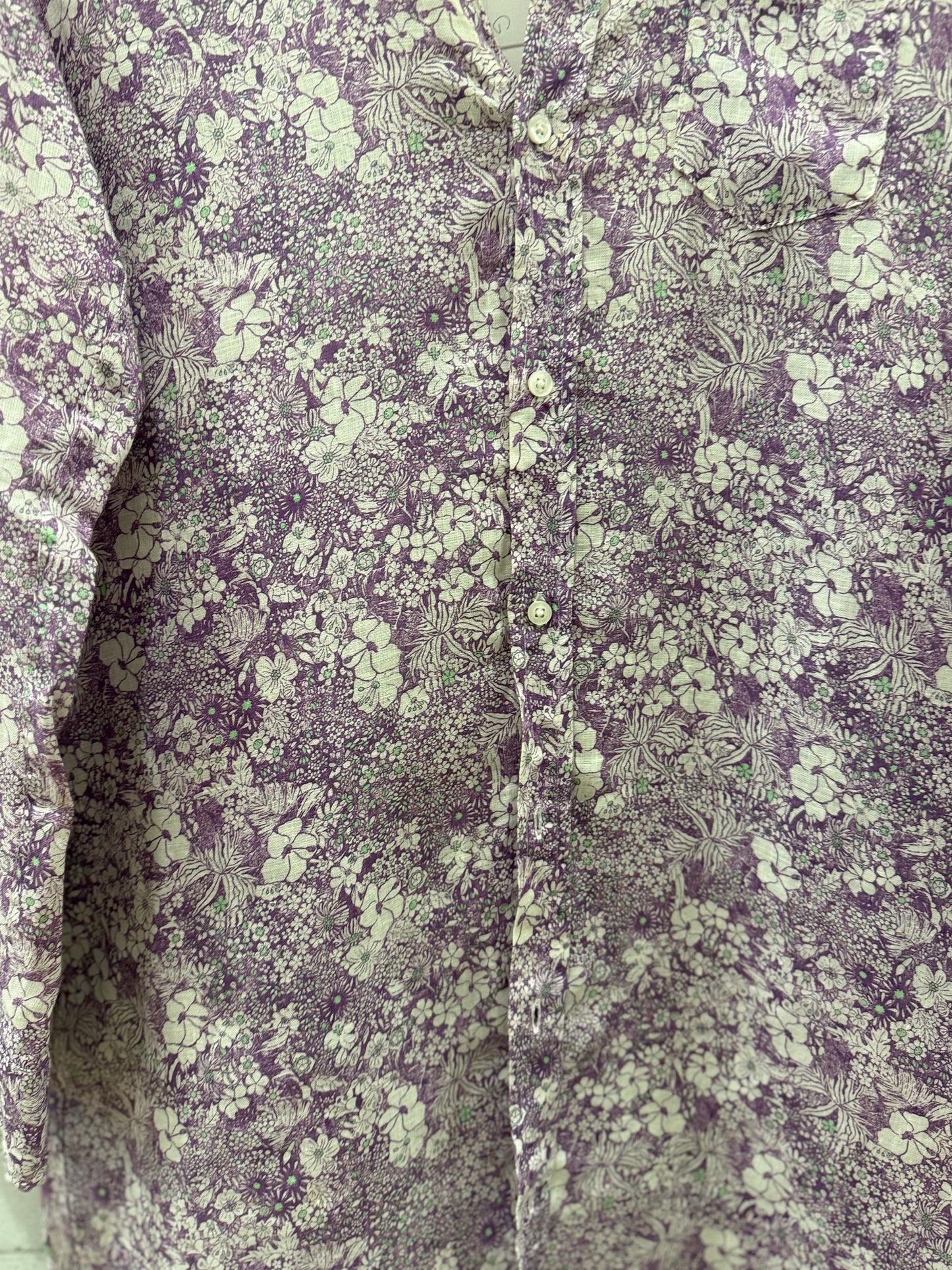 FRANK & EILEEN Cotton LS Printed Shirt Dress / S