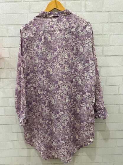 FRANK & EILEEN Cotton LS Printed Shirt Dress / S