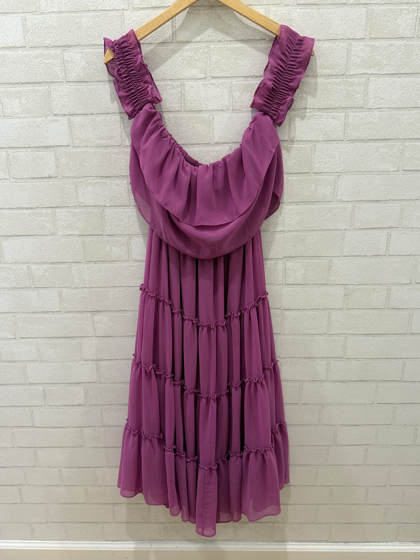 MISA Sleeveless  Smock Midi Dress/ S