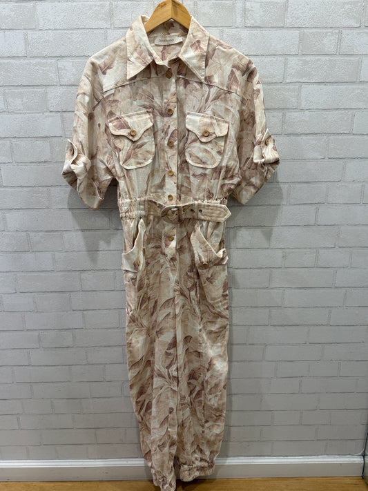 ZIMMERMANN Linen SS Leaf Print Jumpsuit/S-US2