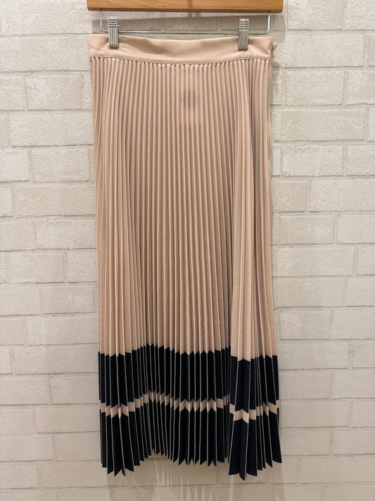 REISS Satin Bicolor PLeated Midi Skirt/S-US4