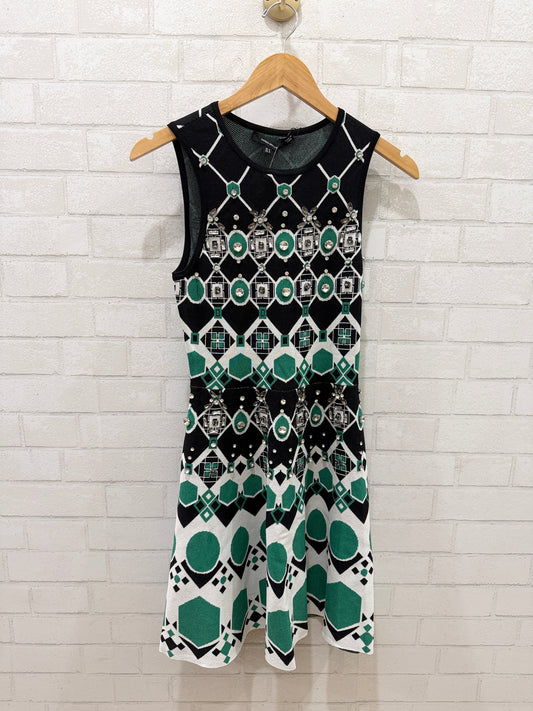 KAREN MILLEN NWT Embellished Jacquard Mini Dress / S
