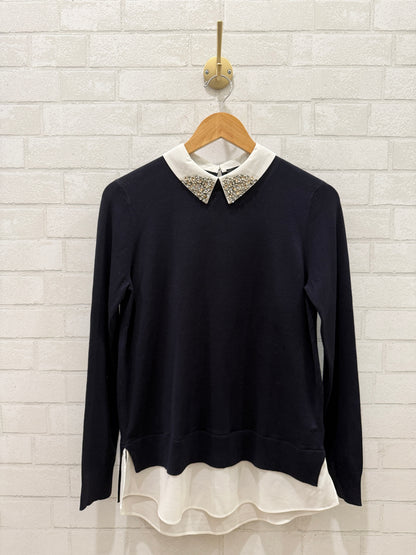 TED BAKER 1-in-one Embellished Collar Sweater / S-UK2