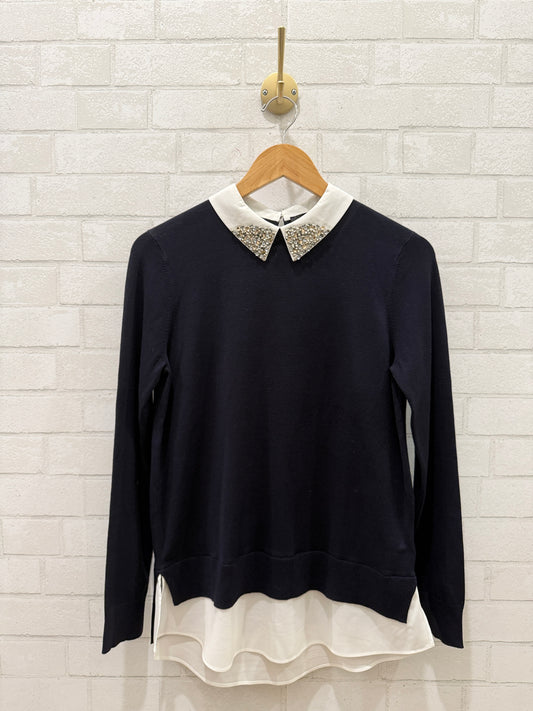TED BAKER 1-in-one Embellished Collar Sweater / S-UK2