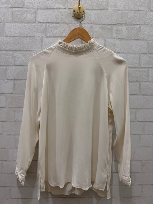 MASSIMO DUTTI Ruffle Neck Blouse / S
