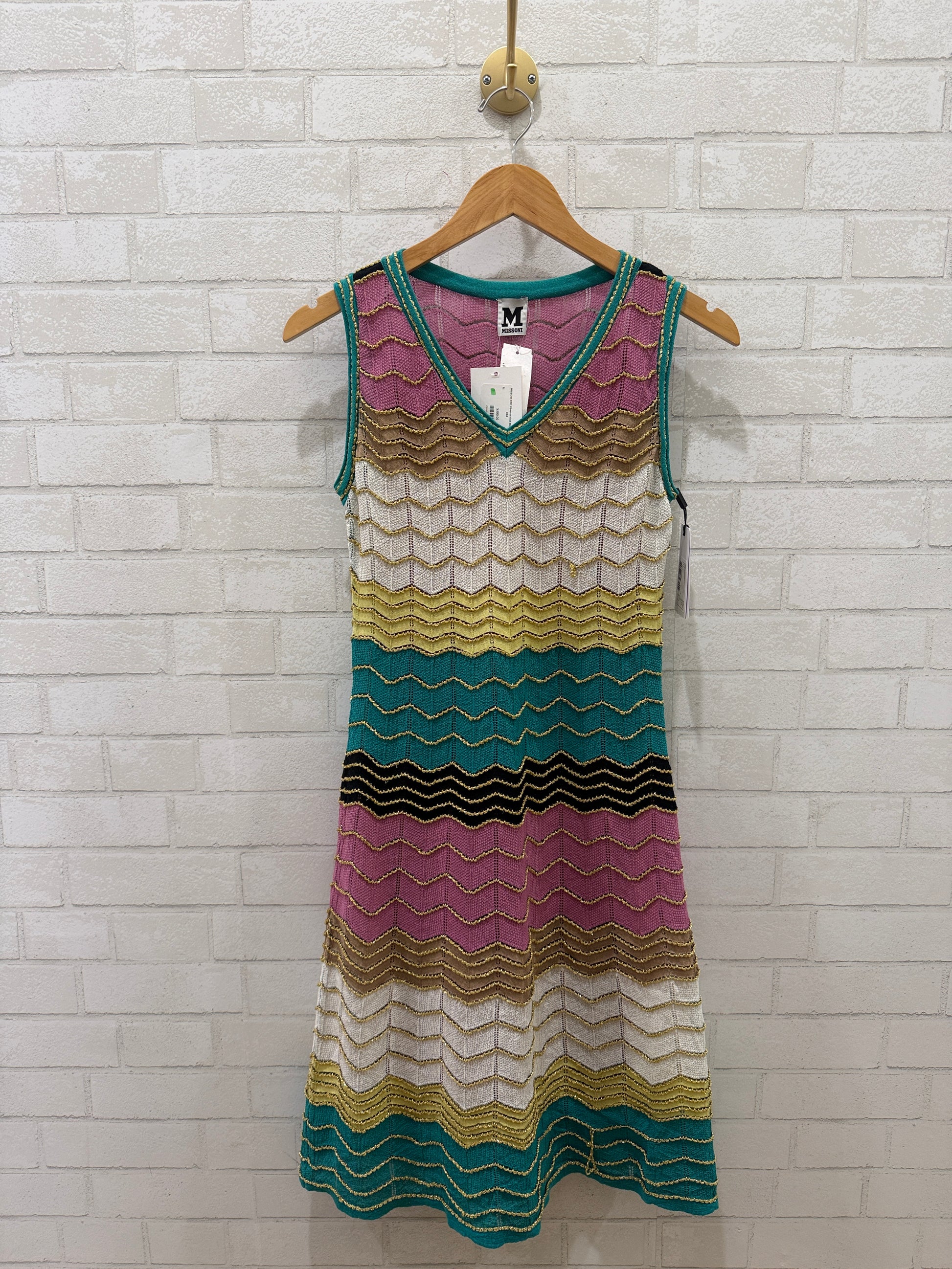 m missoni mini dress MISSONI NWT Chevron Knit Mini Dress / M-US8
