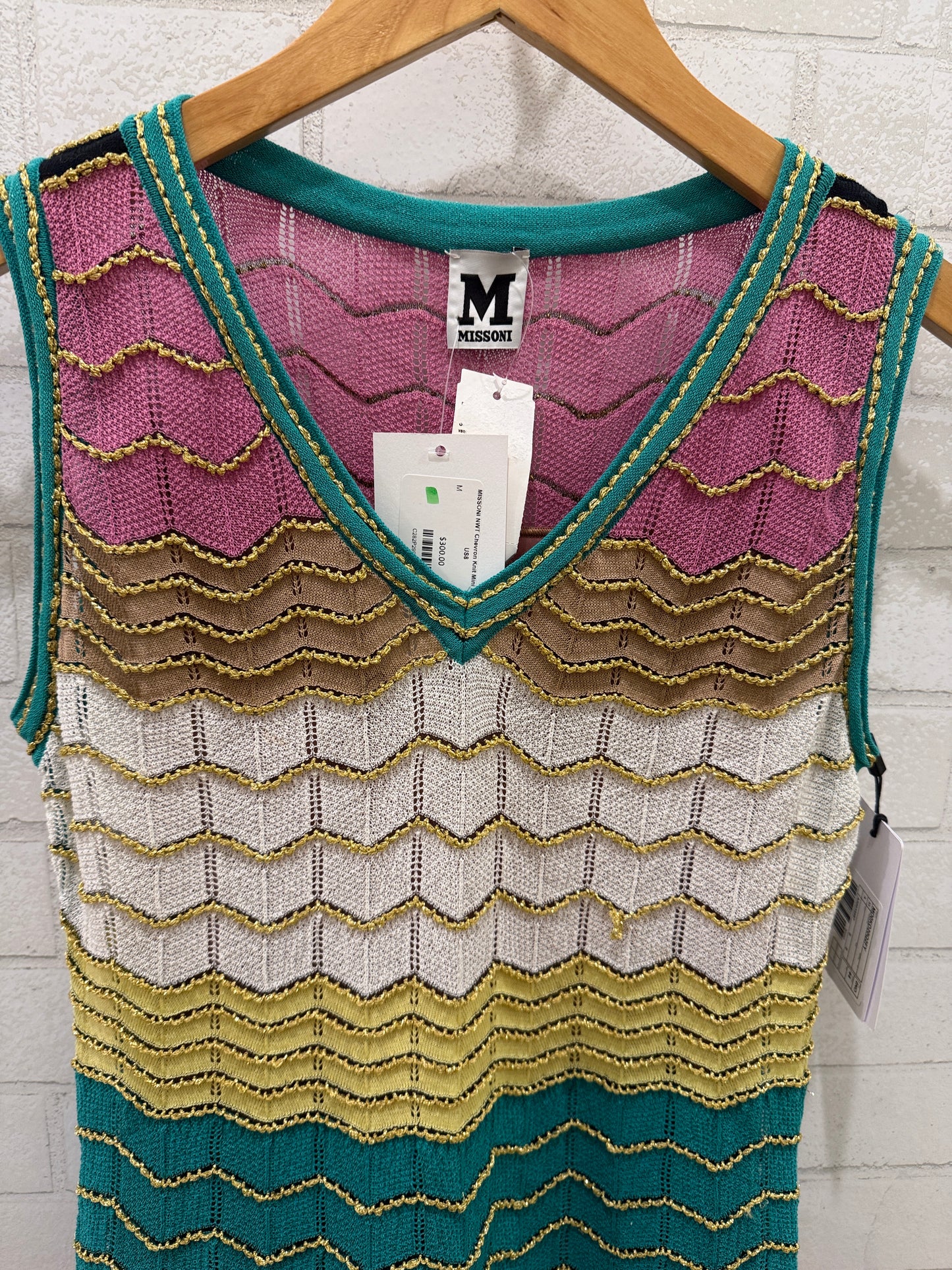 MISSONI NWT Chevron Knit Mini Dress / M-US8