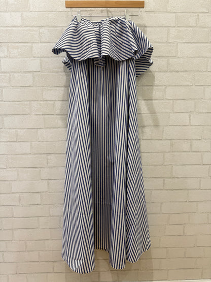 MARK D. SIKES Strapless Striped Midi Dress / S-US4