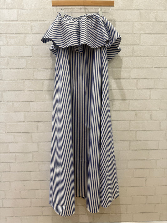 MARK D. SIKES Strapless Striped Midi Dress / S-US4