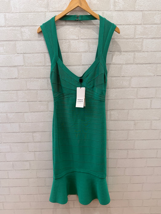 HERVE LEGER NWT Sleeveless Heart Neck  Stretch Midi Dress/L
