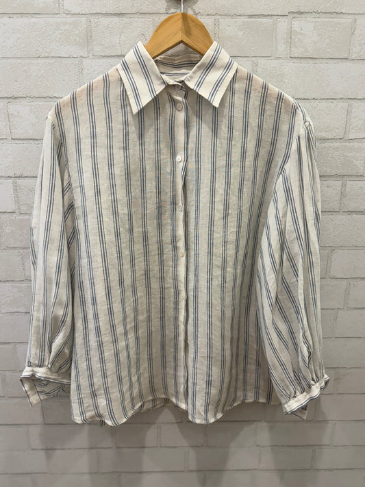 WEEK END MAX MARA Linen Stripes LS Shirt/XS