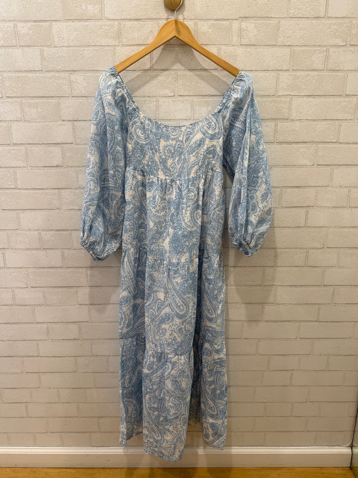 FAITHFULL THE BRAND Cotton LSSquare Neck  Print Maxi Dress/S