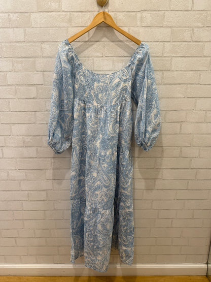 FAITHFULL THE BRAND Cotton LSSquare Neck  Print Maxi Dress/S