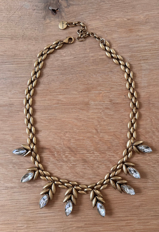 STELLA & DOT Birdie Reversible Gold-Tone Rhinestone Necklace