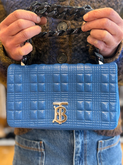 BURBERRY Lola Small Quilted Patent Leather Shoulder Bag