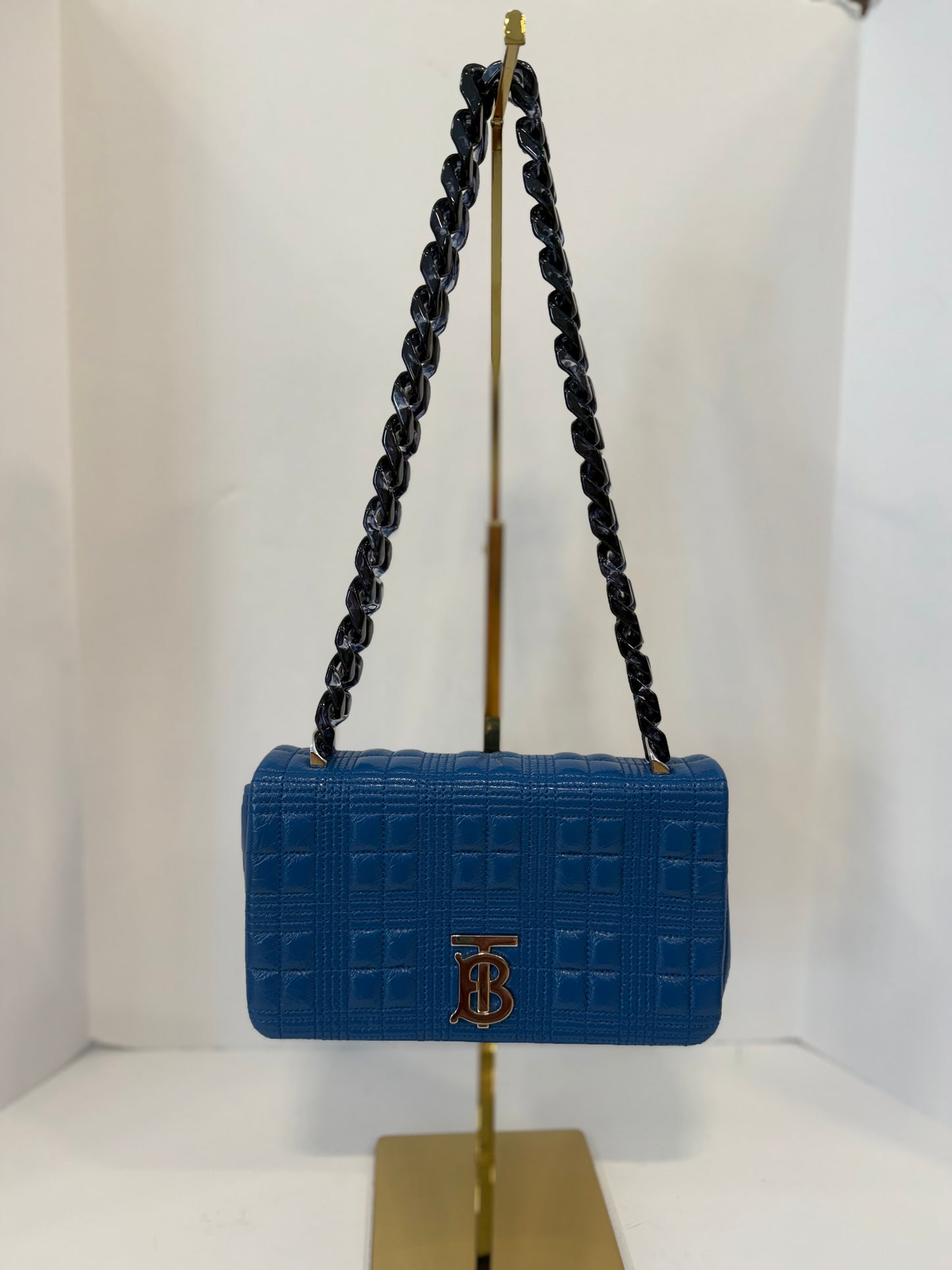 BURBERRY Lola Small Quilted Patent Leather Shoulder Bag