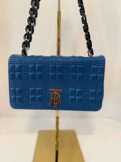 BURBERRY Lola Small Quilted Patent Leather Shoulder Bag