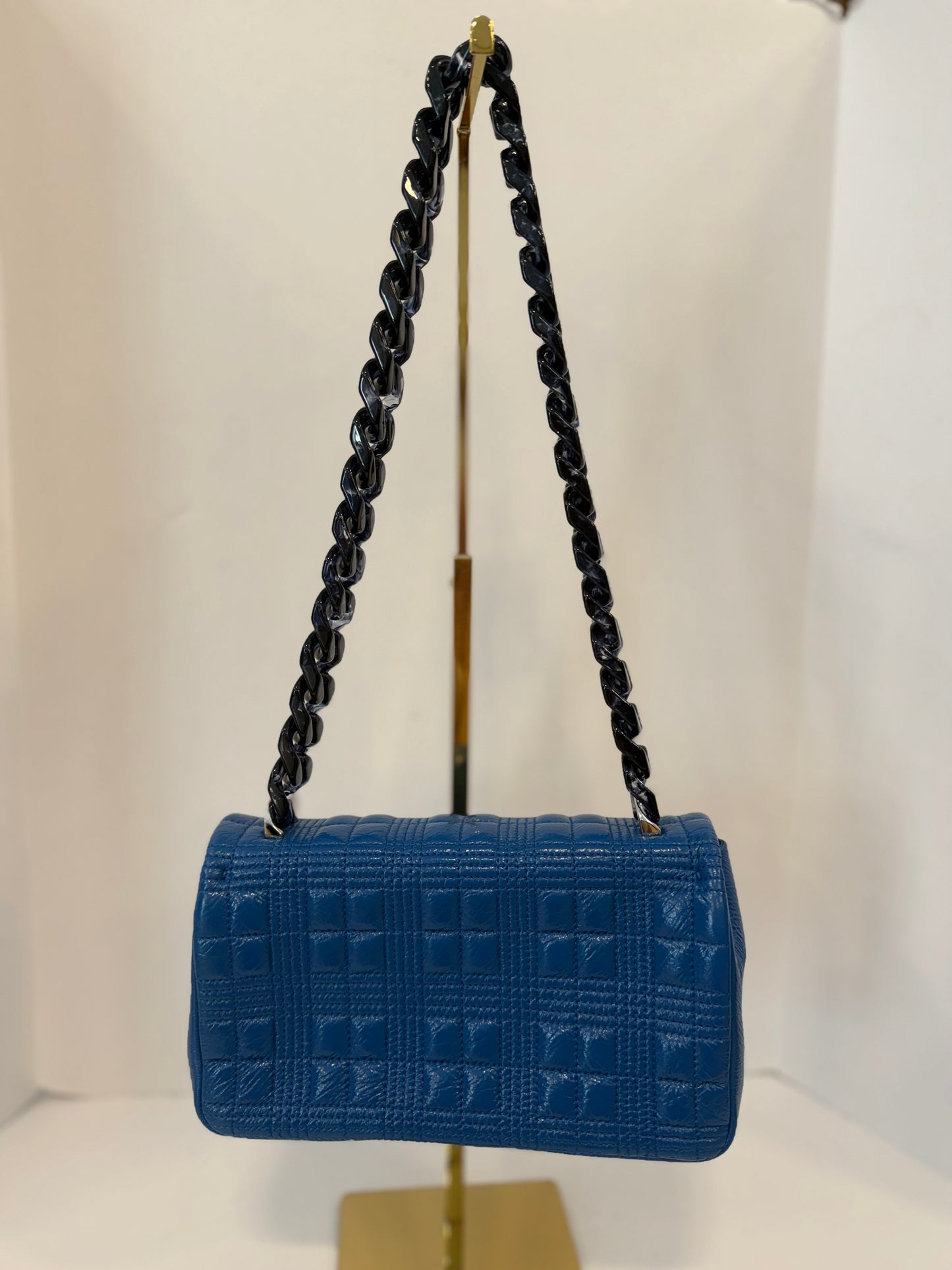 BURBERRY Lola Small Quilted Patent Leather Shoulder Bag