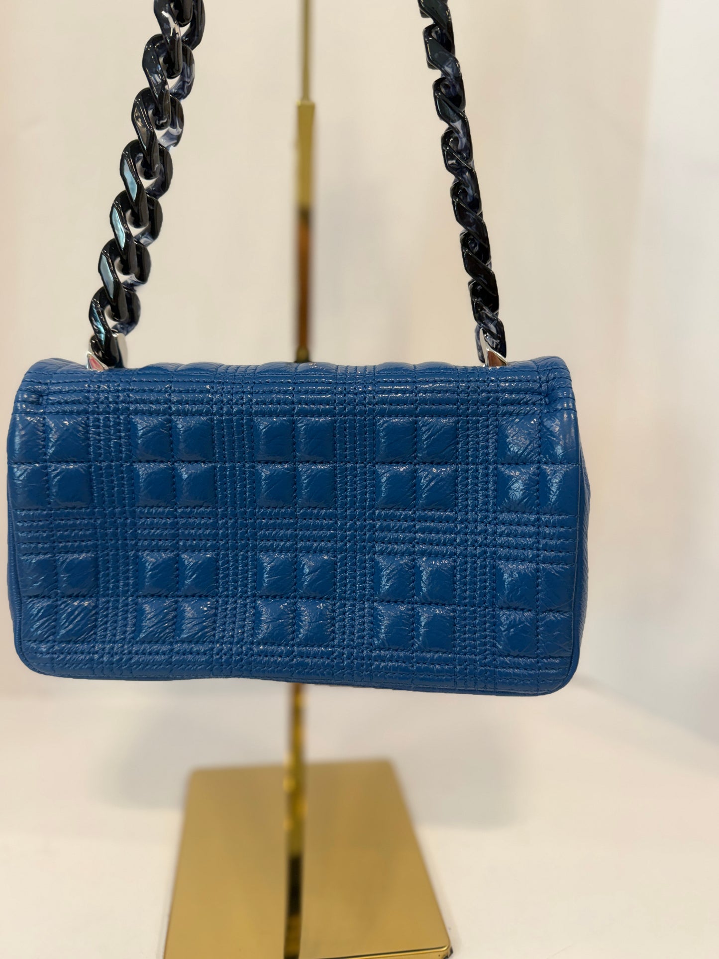 BURBERRY Lola Small Quilted Patent Leather Shoulder Bag