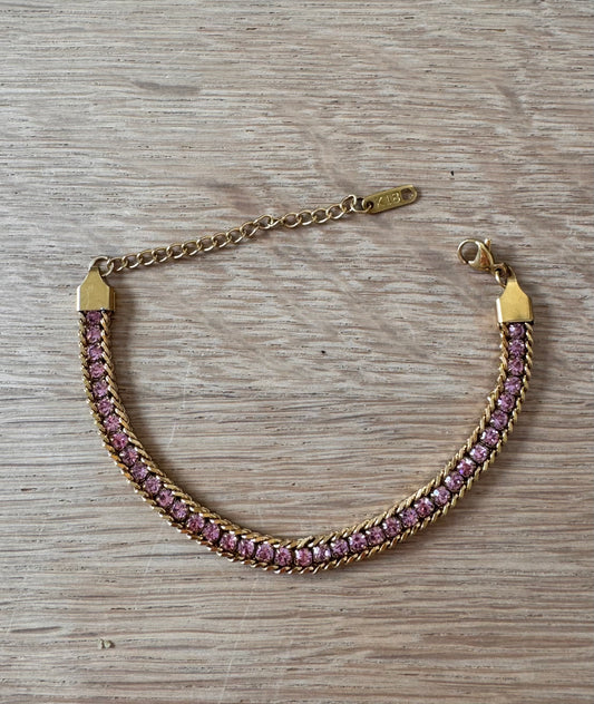 NO BRAND 18K Gold Plated Tennis Bracelet