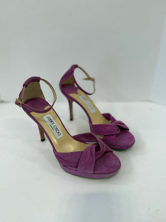 JIMMY CHOO Suede Leather HHeels Sandals/US6.5-EU37