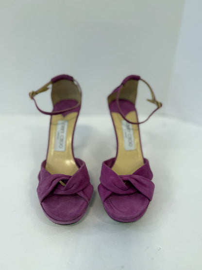 JIMMY CHOO Suede Leather HHeels Sandals/US6.5-EU37