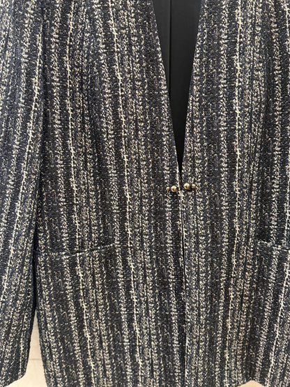ELIE TAHARI Long Tweed Blazer / L